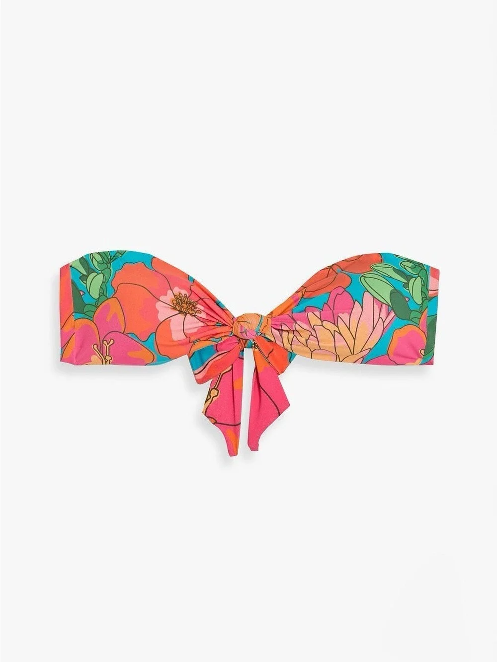 Set - Farm Rio Knotted floral-print bandeau bikini